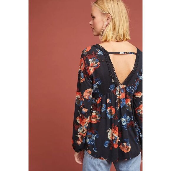 ✨Anthropologie Maeve Riley Floral Multicolor Sz Small Top✨ - Picture 2 of 7